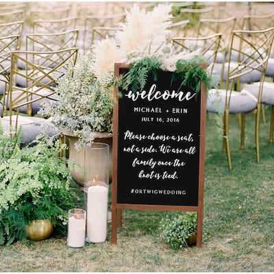 Rustic A Board Magnetic Chalkboard Signs Double Sided Blackboard Brown - 20" W x 39" H