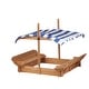 preview thumbnail 6 of 18, Kids Sandbox with Adjustable Cover, 46'' Wooden Sand Box with 2 Foldable Bench Seats, Outdoor Sandpit for Backyard Play