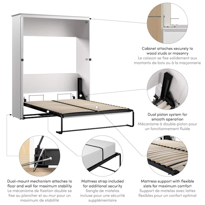 Key West 63W Full Murphy Bed for Living Room or Guest Room by Bestar