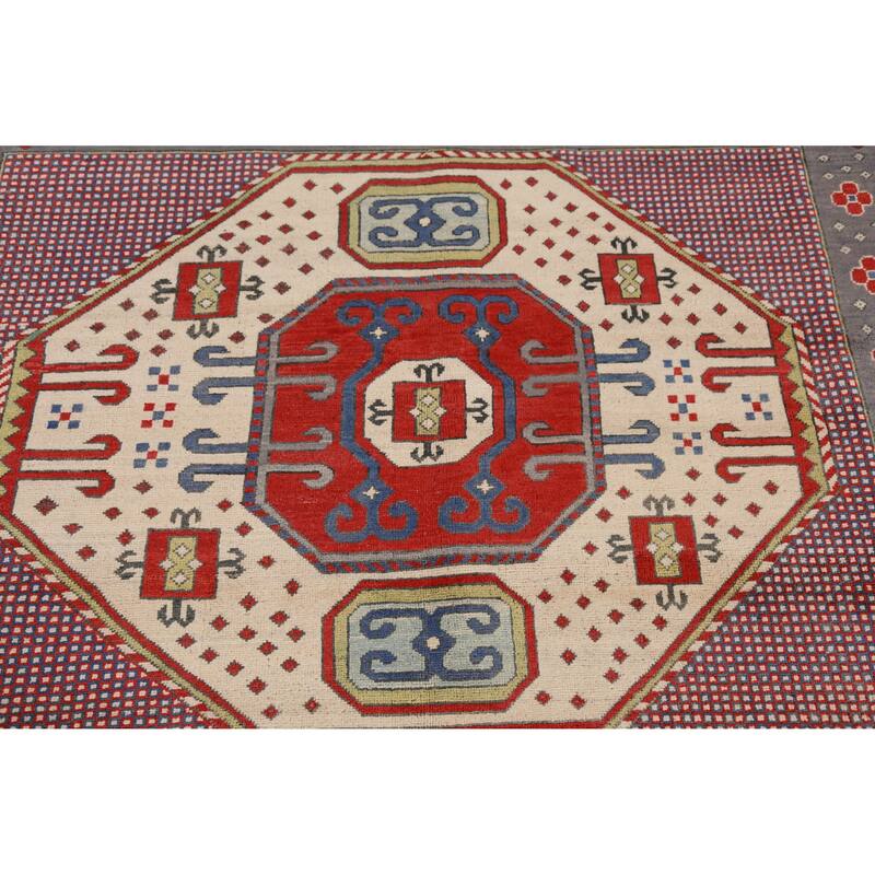 Hand Knotted Oriental 100% Wool Carpet Traditional Medallion Greys & Charcoal Kazak Area Rug - 9' 3'' X 8' 3''