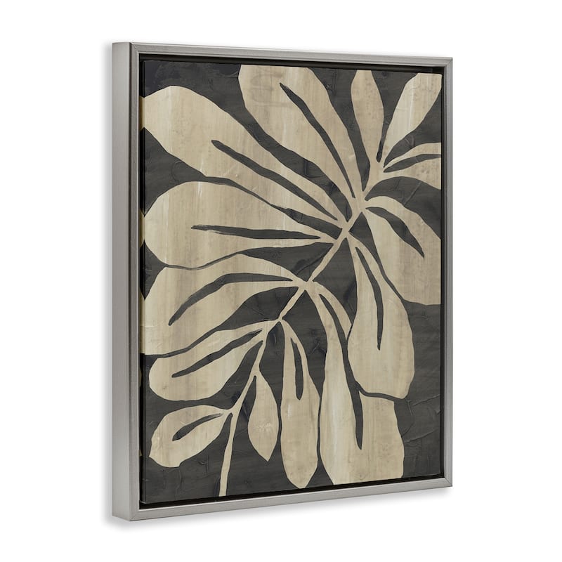 Stupell Natural Leaf Impression Framed Floater Canvas Wall Art Design By June Erica Vess