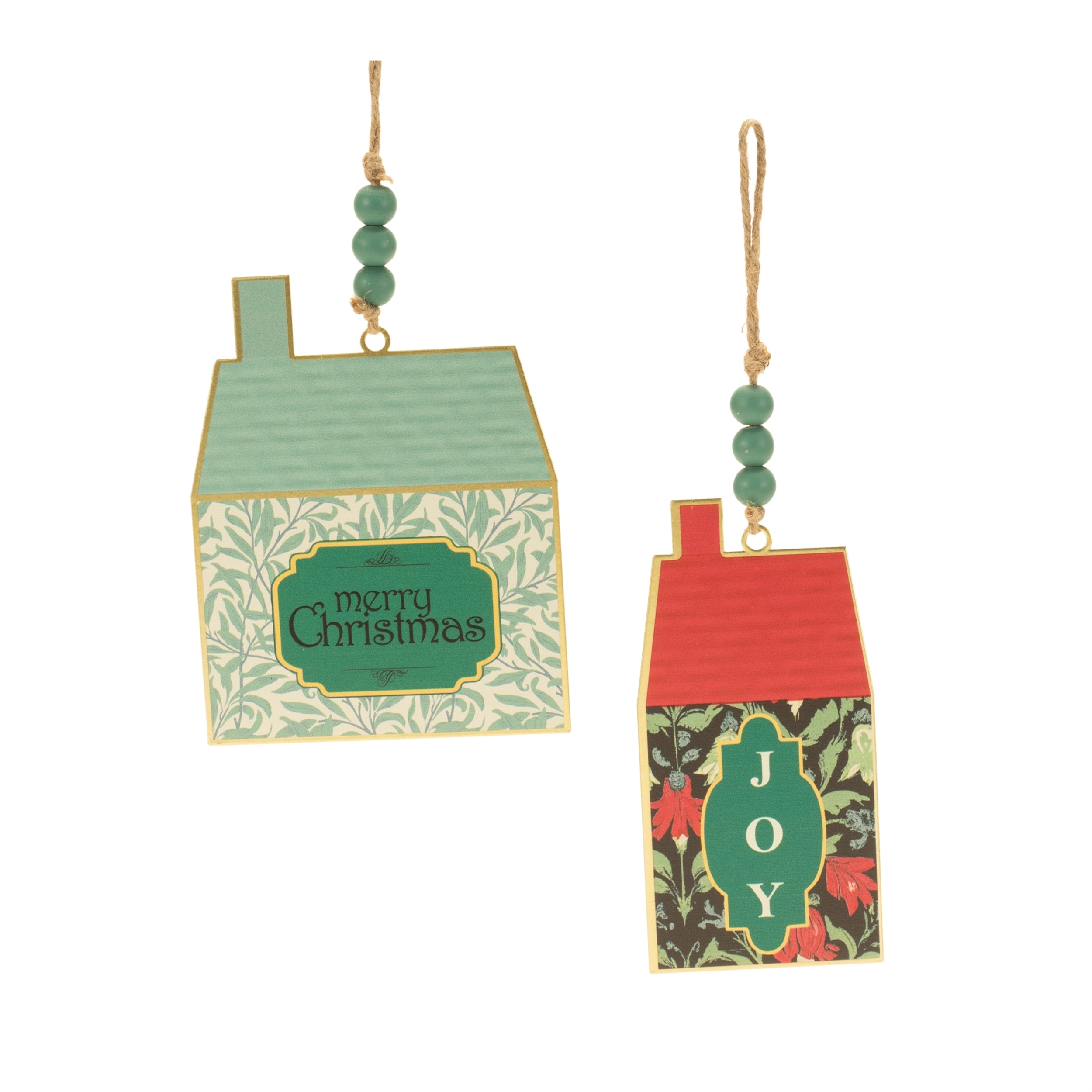 Holiday House Ornament (Set of 4) 6"H