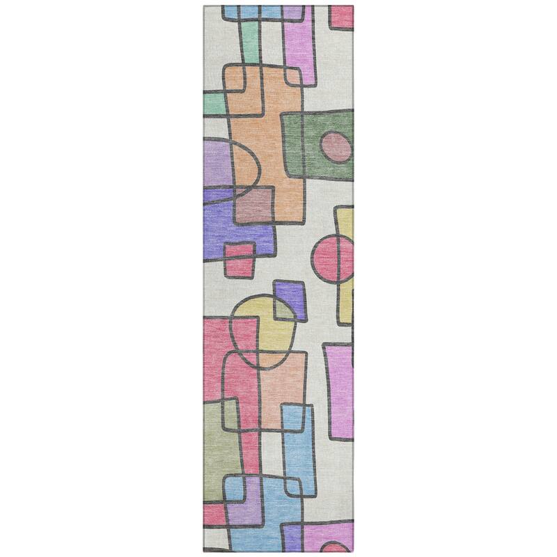 Machine Washable Indoor/ Outdoor Contemporary Prenner Chantille Rug