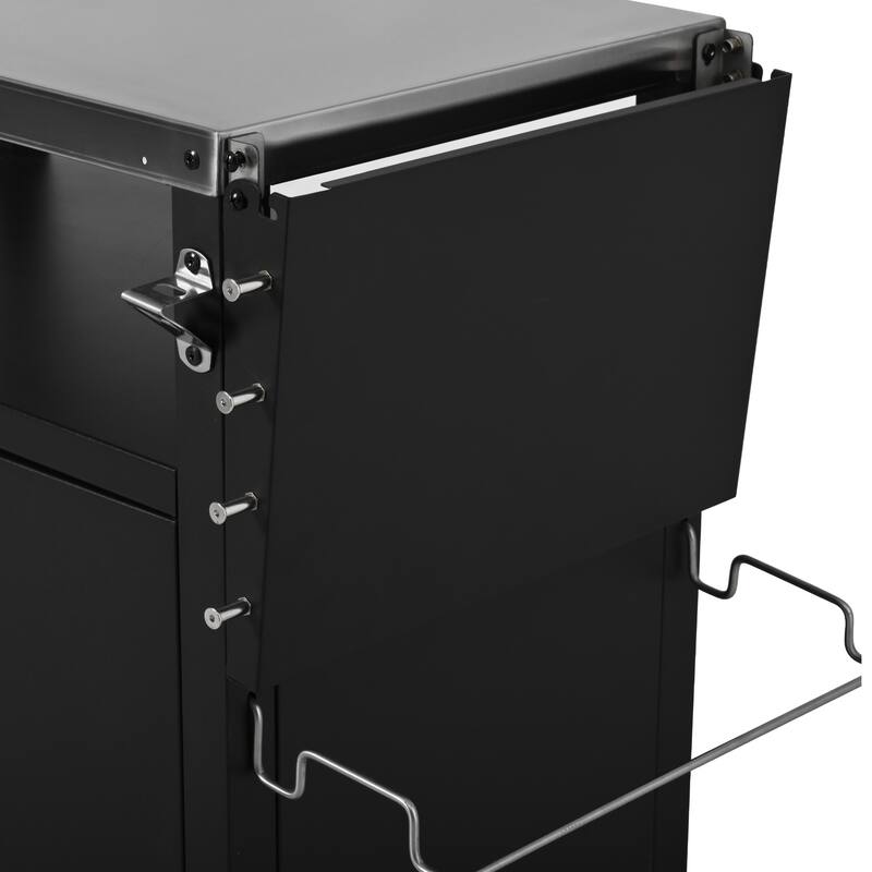 Outdoor Kitchen Island Grill Cart with Pizza Oven Table, Stainless Steel Top & Waterproof Cover