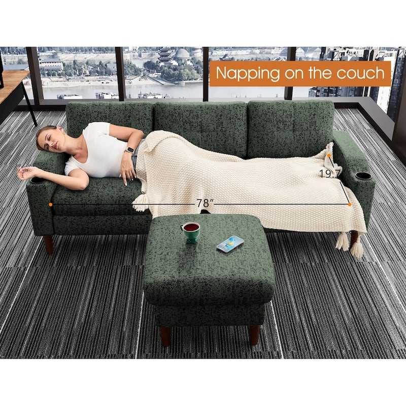 Convertible Combination Sofa Sofa L-Shaped Sofa With Footstools With Storage,3-Seater Combination Sofa