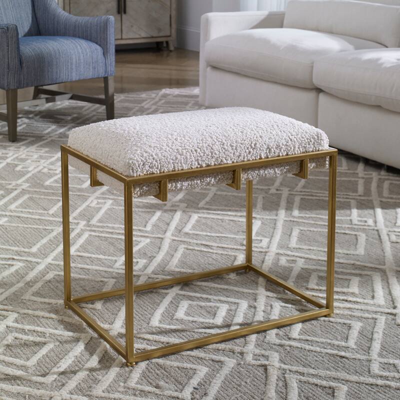 Uttermost Paradox 24" Wide Gold Contemporary Seat Bench with Faux