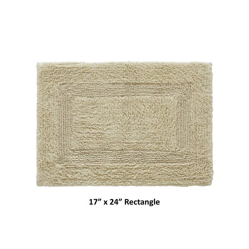 Better Trends Bath Rugs 100% Cotton Reversible Highly Water Absorbent Bathroom Rug for Shower, Sink, Bath Mats - Lux Collection