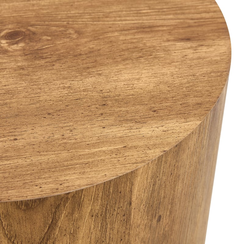 GDFStudio - Jackson Multi-Size Cylindrical Coffee Table Set with Wood-Grain Finish