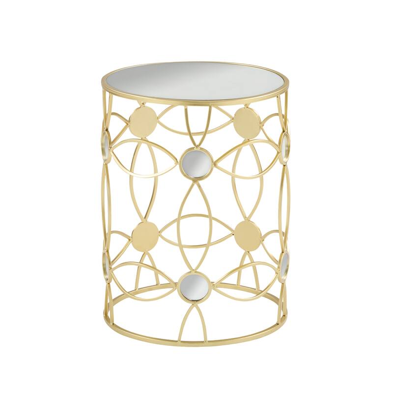 Modern Glass Top Side Table with Decorative Frame