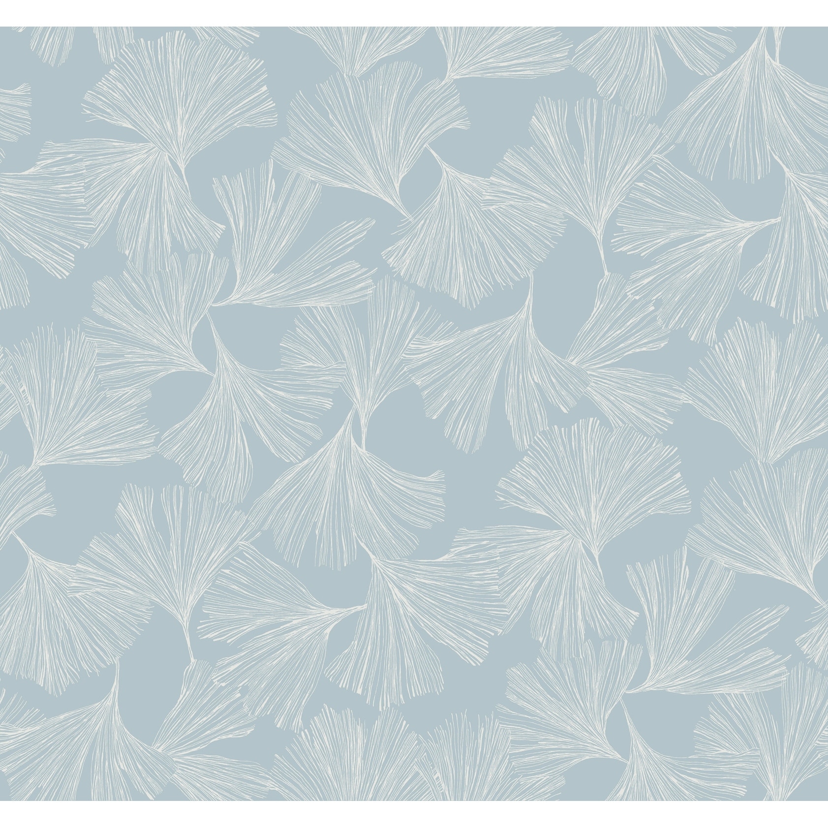 Antonina Vella Gingko Toss Blue Wallpaper