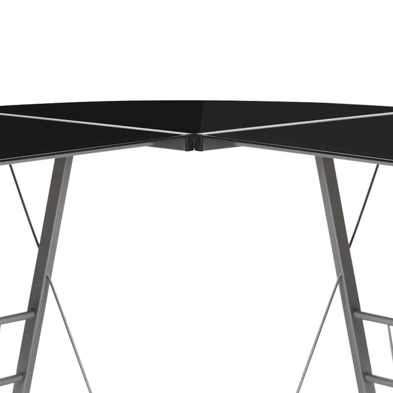 L-Shaped Computer Corner Glass Desk, Gaming Desk, Home Office Corner Desk