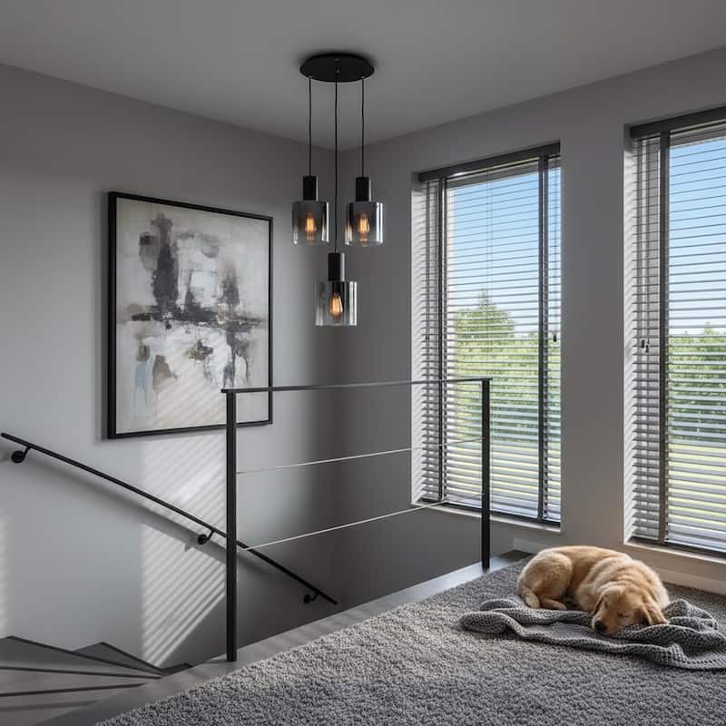 Artcraft Henley - 3-Light Chandelier - Smoke Glass/Satin Black