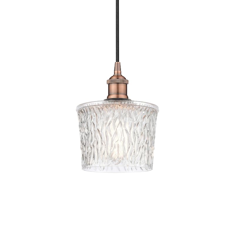 Innovations Lighting 616-1P-9-7 Niagra Pendant Niagra 7" Wide Mini - Antique Copper / Clear