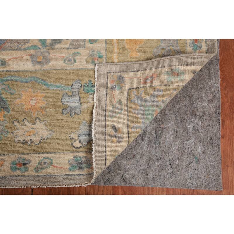 Hand Knotted Oriental 100% Wool Carpet Transitional All-Over Greys & Charcoal Oushak Area Rug - 11' 11'' X 9' 2''