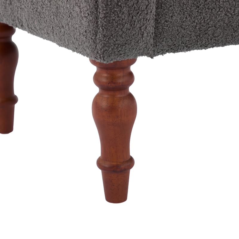 Christopher Knight Home - Elric Teddy Upholstered Bench with Rolled Arms and Solid Wood Legs
