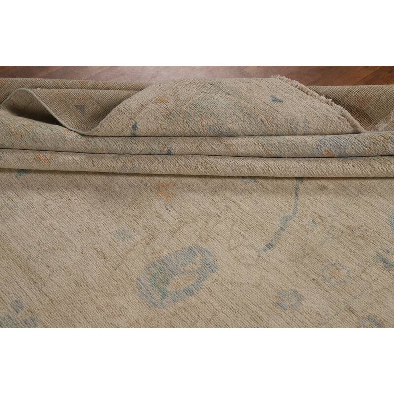 Vegetable Dye Oriental Oushak Turkish Area Rug Handmade Wool Carpet - 9'6"x 12'6"