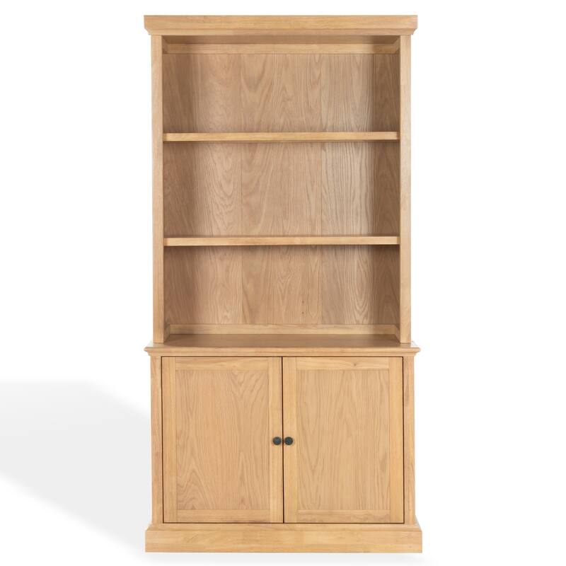 SAFAVIEH Couture Haylina 4-Shelf Wood Bookcase - 40"W x 21"D x 79"H - Natural/Black