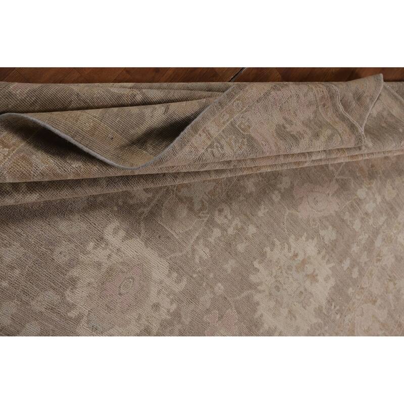 Vegetable Dye Oushak Area Rug Turkish Hand-Knotted Wool Carpet - 8'1"x 10'0"