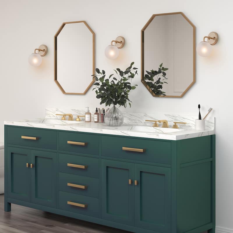 Siya Modern 3-Light Frosted Glass Bathroom Vanity Lights Romantic Gold Statement Wall Sconces Dimmable