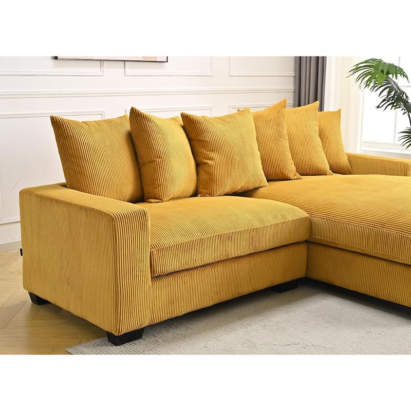 Us Pride Furniture Payan 102.4" Wide Corduroy L-Shape Sectional Sofa