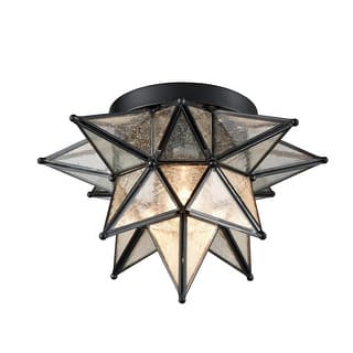 Venezia Seeded Glass Moravian Star Flush Mount Ceiling Light