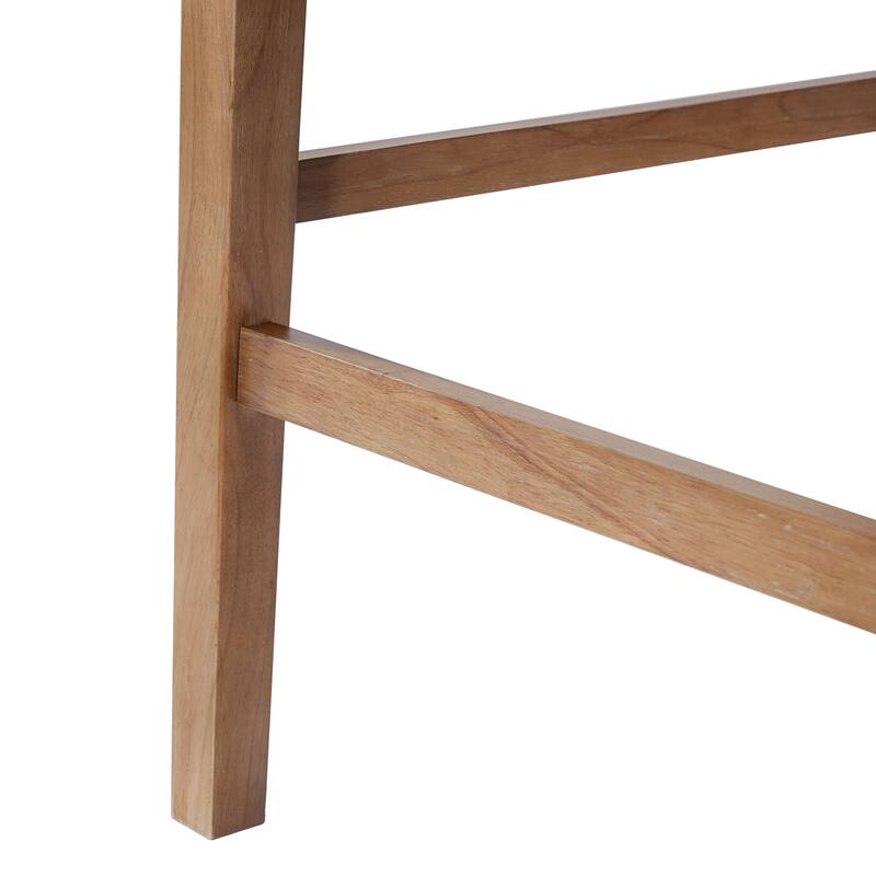 Christopher Knight Home - French Country Wood & Rattan Counter Stools with Upholstered Seat - Set of 2