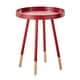 preview thumbnail 19 of 30, Marcella Paint-Dipped Round Tray-Top Side Table by iNSPIRE Q Modern Red