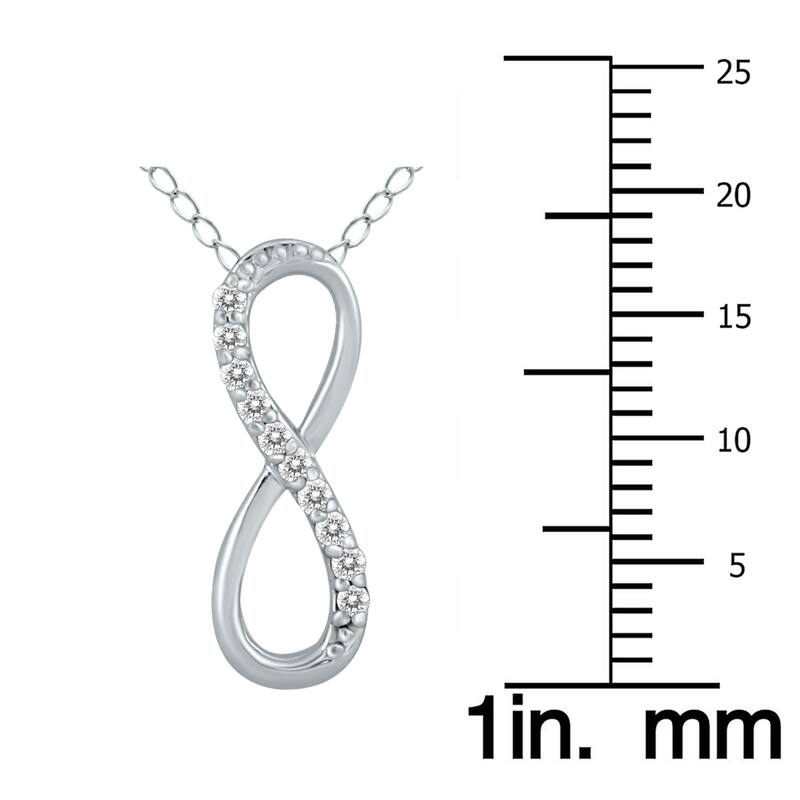 Marquee 1/8 Carat TW Diamond Infinity Pendant in 10K White Gold