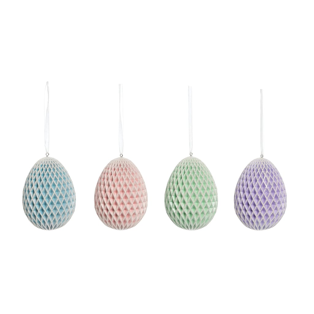 Large Honeycomb Egg Easter Ornaments Set of 4 - Set of 4