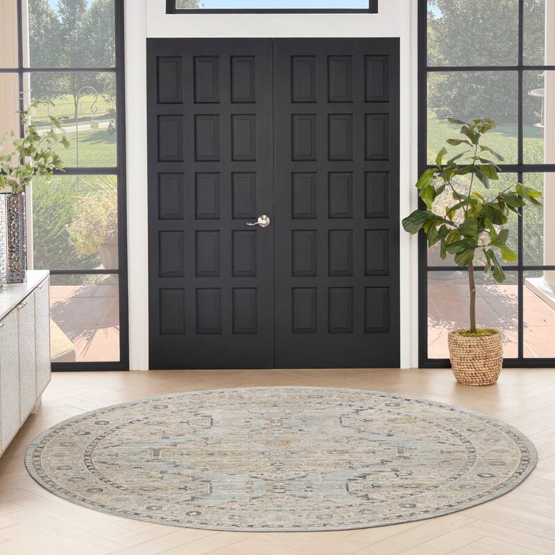 Nourison Nyle Indoor only Grey Geometric Area Rug
