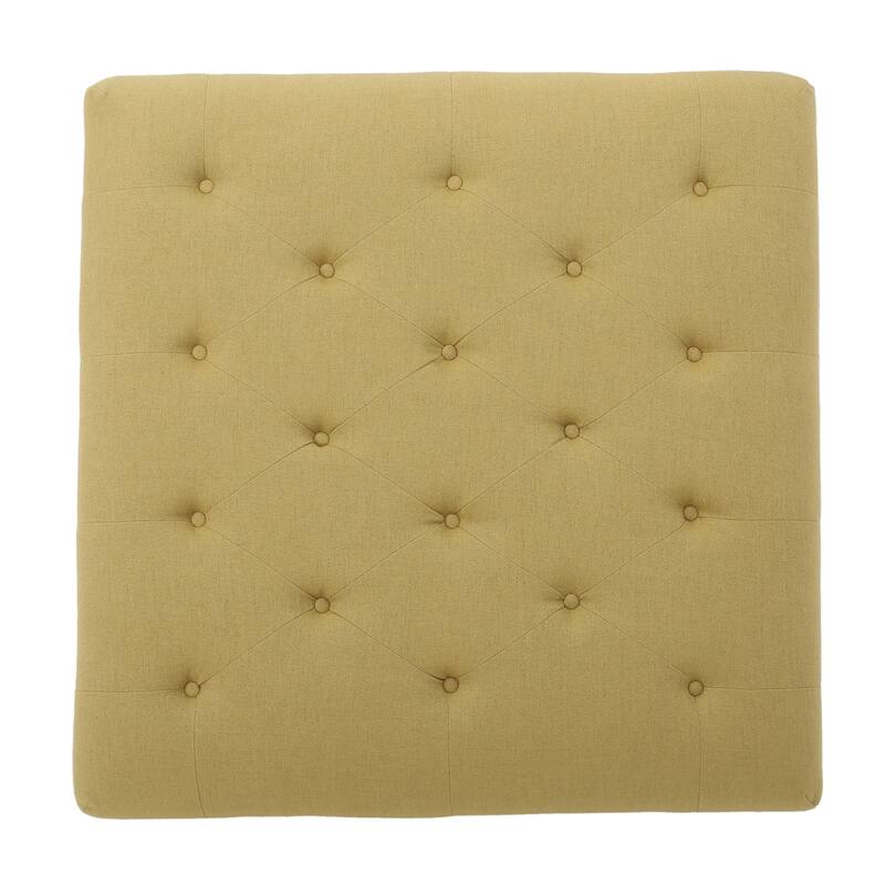 Bordeaux Vapor Fabric Tufted Ottoman by Christopher Knight Home