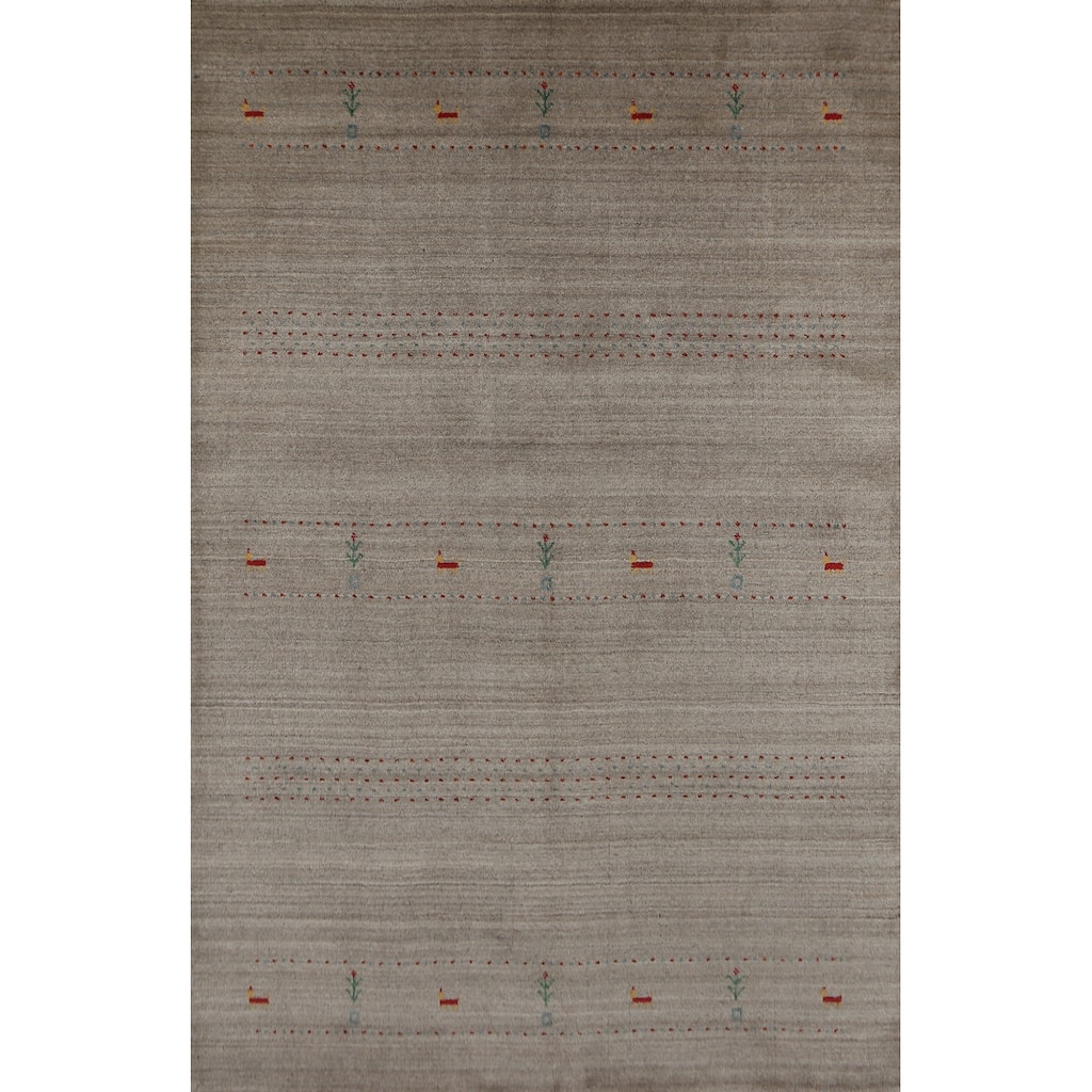 Tribal Gabbeh Indian Rug Handmade Contemporary Wool Carpet - 5'1" x 7'8"