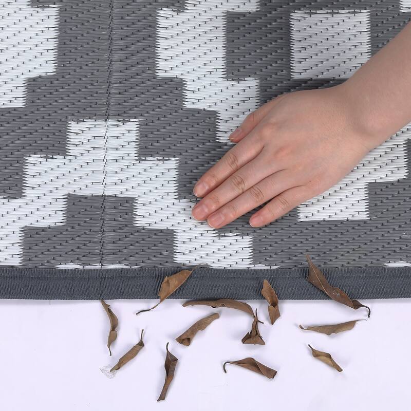 Outdoor Rug Waterproof Plastic Straw Rug Reversible Rug for Patios Decks Porch Camper Balcony Backyard