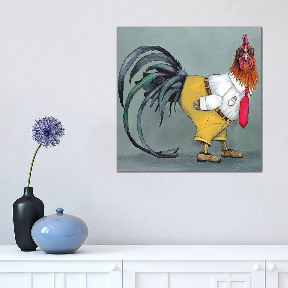 iCanvas "Nerd Rooster" by Eric Fausnacht Canvas Print