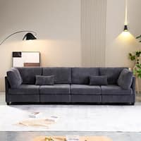 Corduroy Fabric Comfortable L-Shape Convertible Combination Sofa,Multi ...