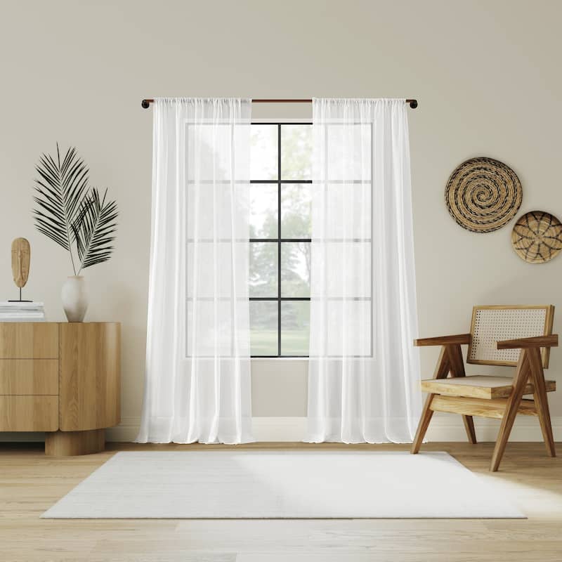 Indigo Road by Egypt Sherrod Nahla Cotton Sheer Rod Pocket 1-Piece Curtain Panel, Single Panel