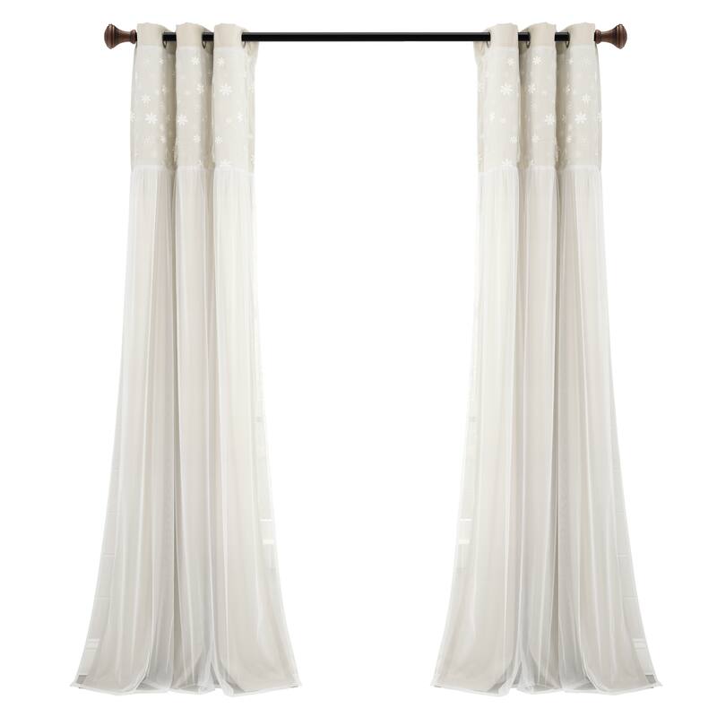 Lush Decor Dylin Flower Embroidery Window Curtain Panel Single