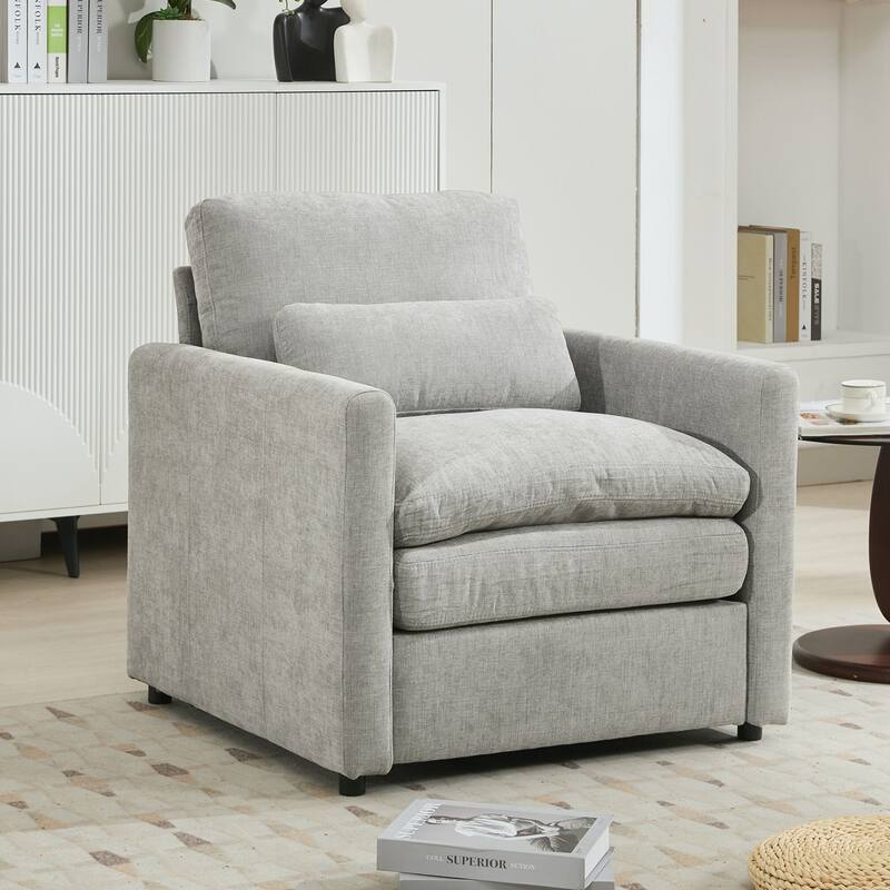 Upholstered Armchair Oversized Comfy Cloud Sofa Double Cushion Single Sofa Plush Cushion Armchair for Living Room