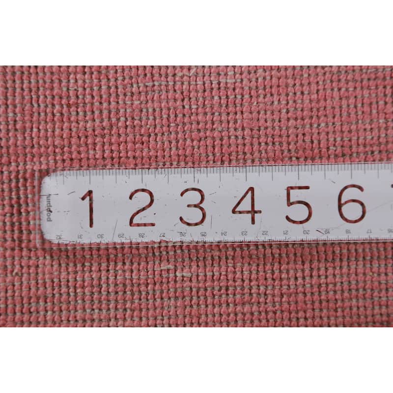 Hand Knotted Oriental 100% Wool Carpet Modern Solid Pink Gabbeh Area Rug - 12' 2'' X 9' 0''