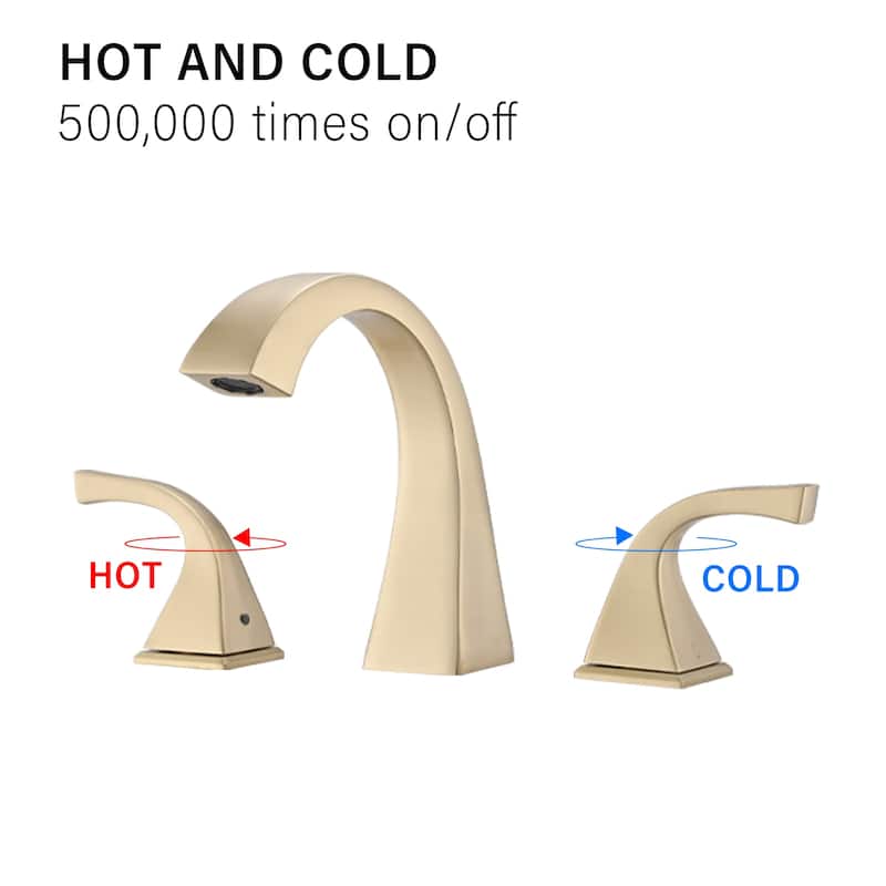 Modern 2 Handle Bathroom Sink Faucet with Ceramic Valve Core, Anti Corrosion, Anti Rust, Anti Fingerprint