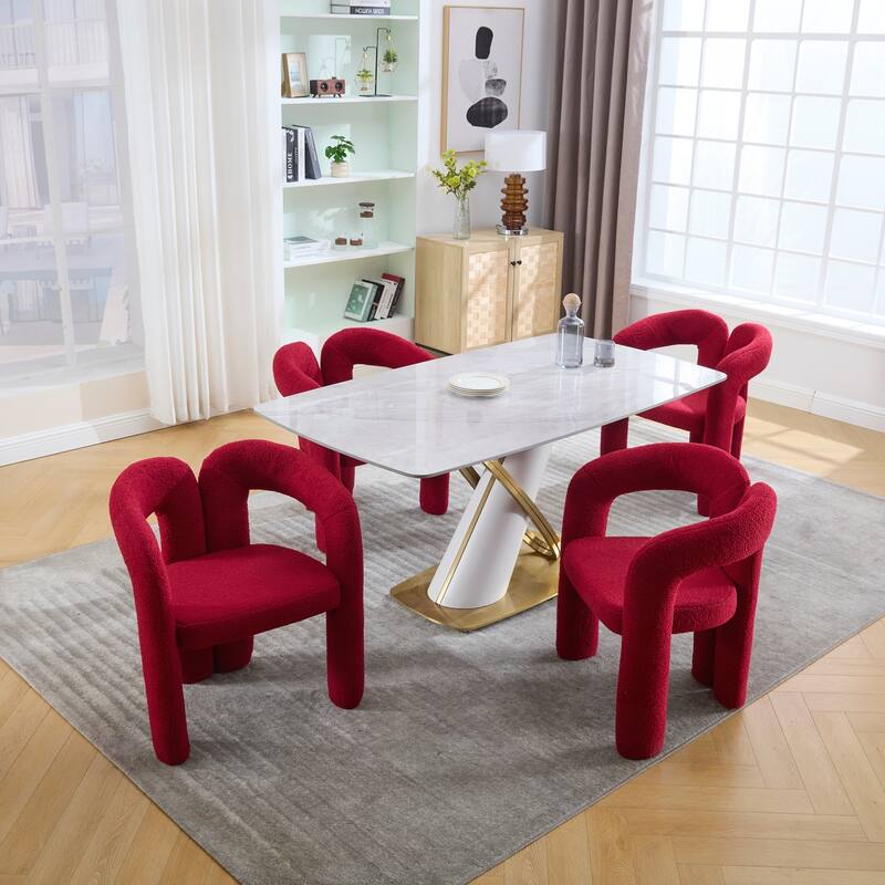 Velvet Fabric Upholstered Accent Chair Set of 2