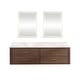 preview thumbnail 33 of 106, Cristo Floating Bath Vanity with White Quartz Stone Top and Mirror 72 in. - Dark Brown Oak