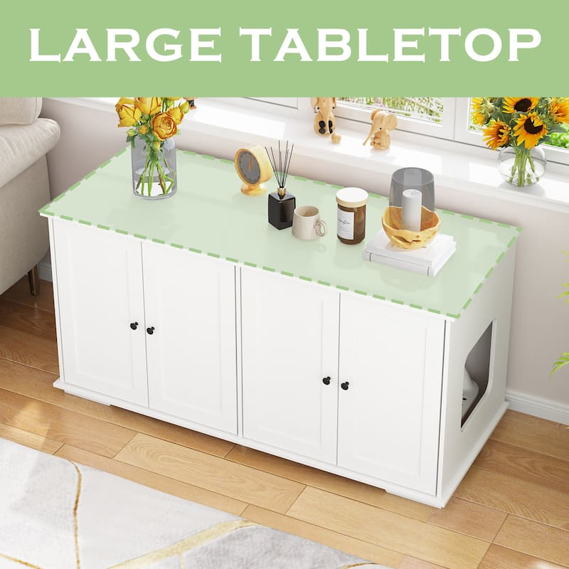 Elegant Dual-Cat Washroom Furniture Magnetic Door and Ventilation Hole