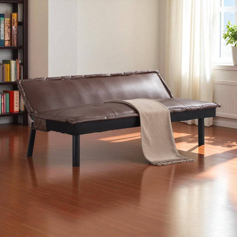 KISRAIS 64.6" Wide Adjustable Upholstered Futon Sleeper Sofa Bed