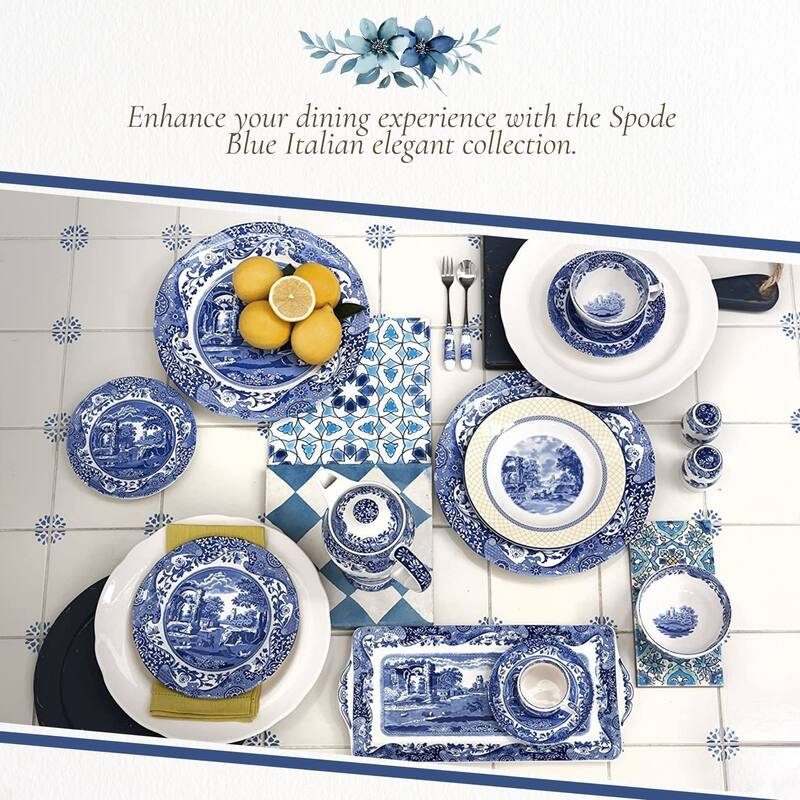 Spode Blue Italian Salt and Pepper Shakers Set - 3 inch