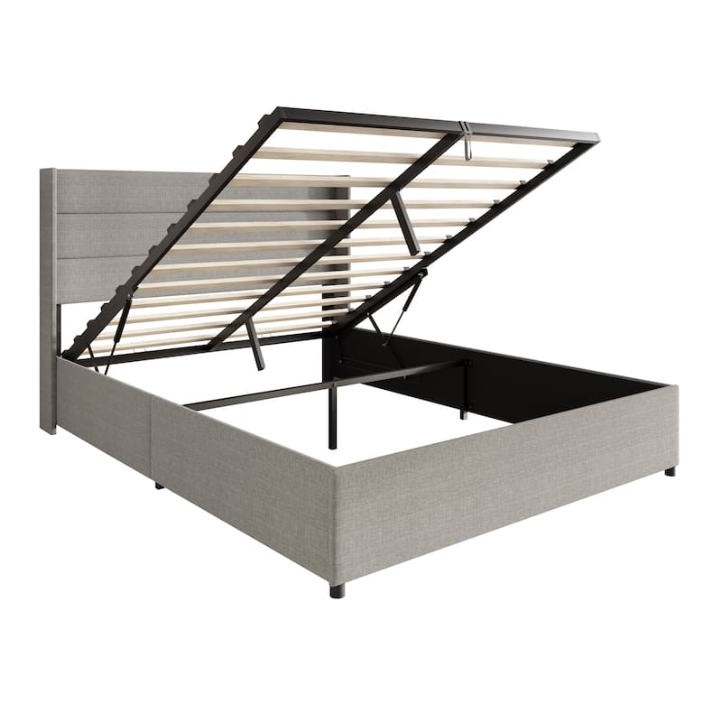 CraftPorch Modern Wingback Platform Lift Up Storage Bed