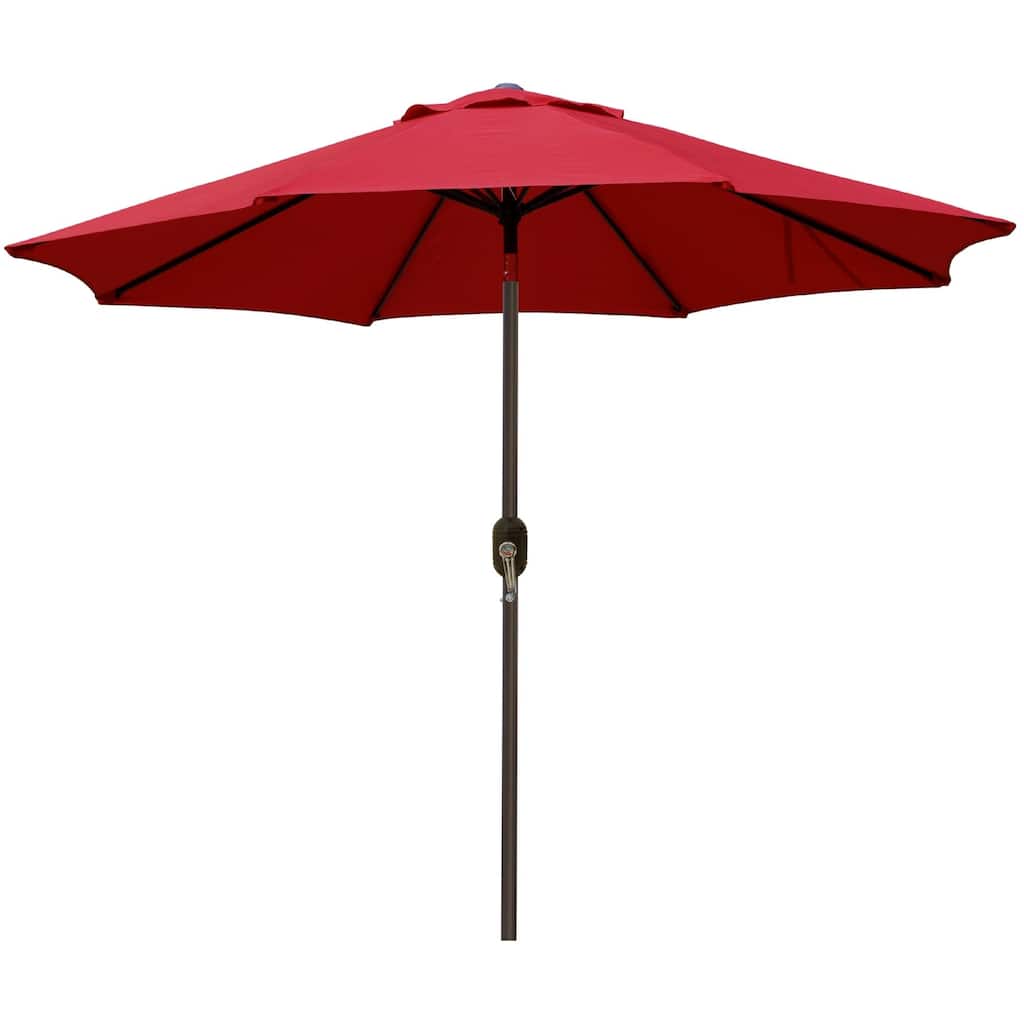9' Outdoor Patio Umbrella, Outdoor Table Umbrella, Yard Umbrella, Market Umbrella with 8 Sturdy Ribs, Push Button Tilt and Crank