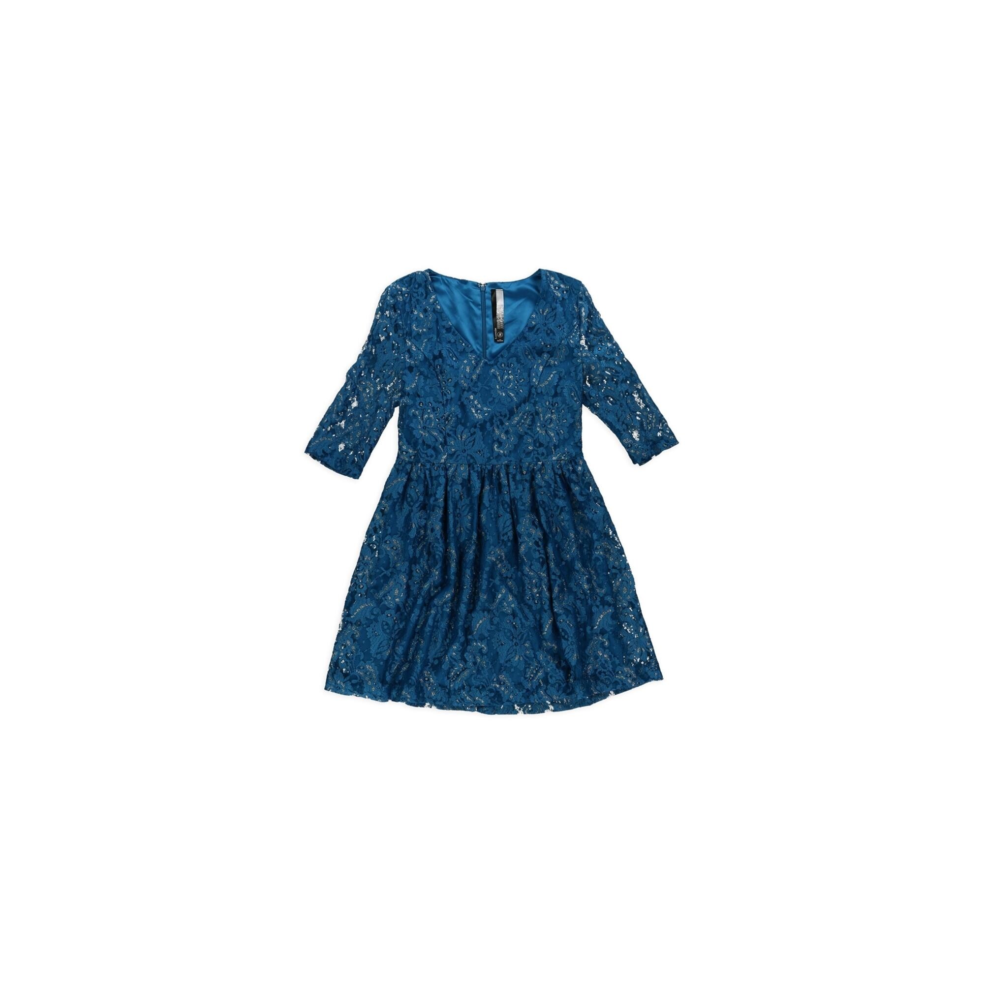 Kensie Womens Flare Lace A-Line Dress - Overstock - 41856294