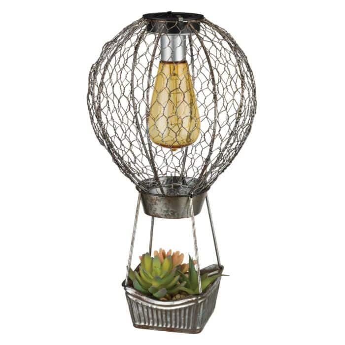 Succulent Solar Decor - Hot Air Balloon