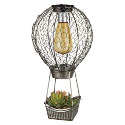 Succulent Solar Decor - Hot Air Balloon